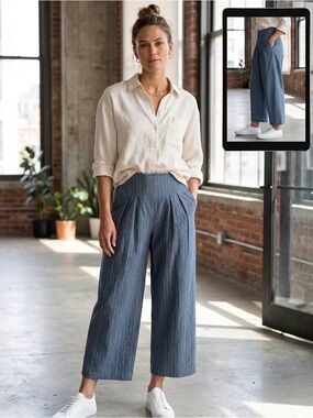 Jennifer Glasgow Wide Leg Striped Pants